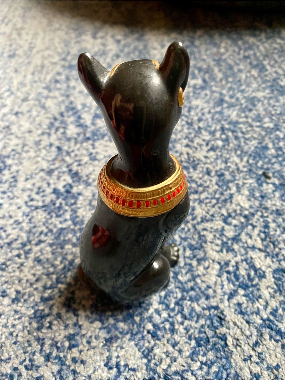 Vtg Lenox EGYPTIAN CAT GODDESS FIGURINE Porcelain Black Gold Accent 1995 Retired - Picture 2 of 12
